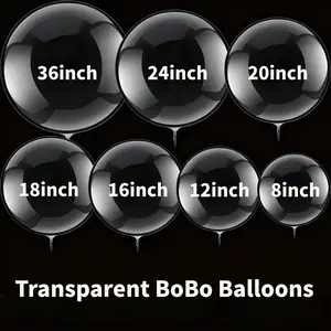Clear Bobo Balloons 10/15 Pack, 8-36cm Transparent Stretch Plastic Balloons, Ideal for Birthday, Wedding, Party Decorations, Balloon Arch, Balloon Garland