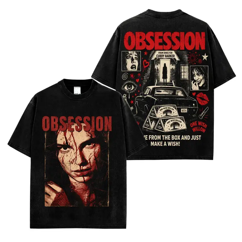 Obsession Dark Movie Shirt, Gothic Horror Thriller Tee, Vintage Film Graphic T-Shirt, One Wish Willow Inspired Fan Gift, Retro Distressed Apparel