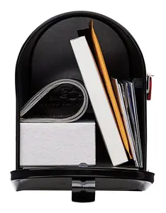 Architectural Mailboxes Elite Galvanized Steel, Medium, Post-Mount Mailbox in Black