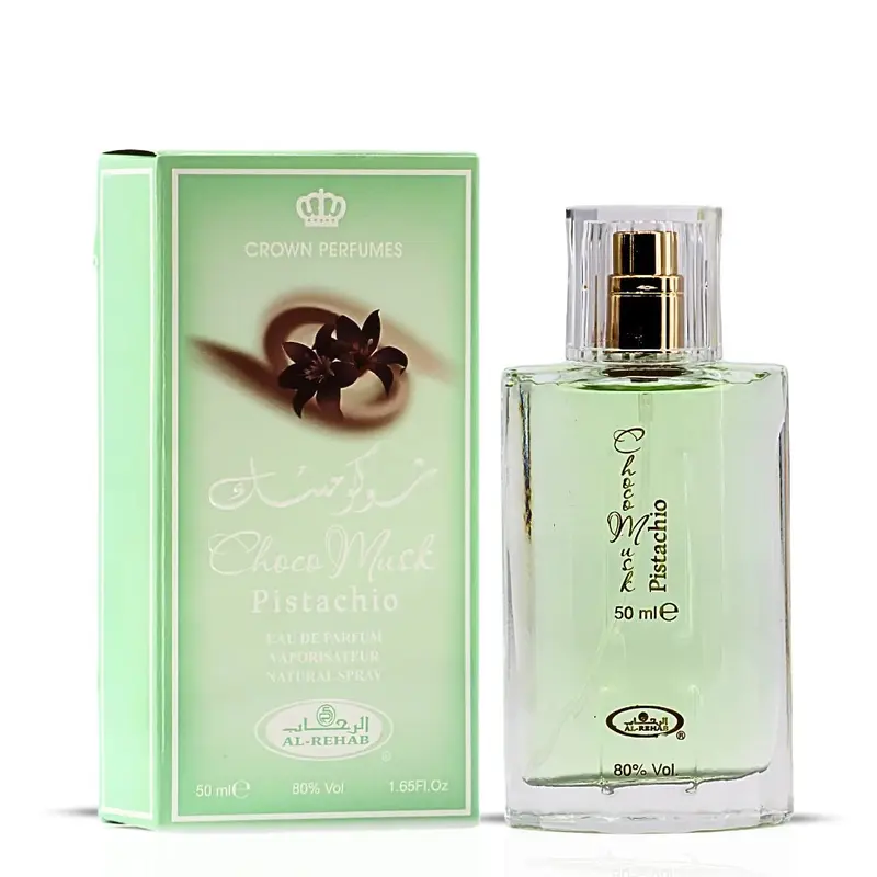 Choco Musk Pistachio Eau De Parfum Spray 50ML (1.65 OZ) by Al Rehab | A Nutty Temptation Too Good to Resist