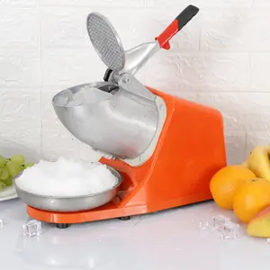 ZENY Electric Ice Shaver Machine Stainless Steel Ice Crusher Snow Cone Maker 143lbs/HR Orange Kitchen Utensils
