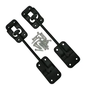 Camp'N 6" RV Door Holder Latch for Camper Trailer - T Style, Black, 2 Pack with Hardware