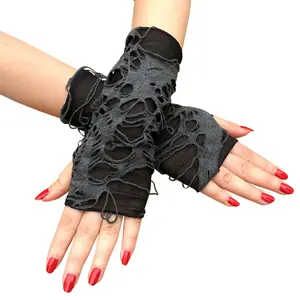 2pcs Skull Punk Arm Warmers and Fingerless Knit Gloves, Gothic Rock Accessories for Halloween, Cosplay and Themed Parties, Unique and Stylish Gothic Sleeves, Fashion, Unisex Fit, Cohesive Look