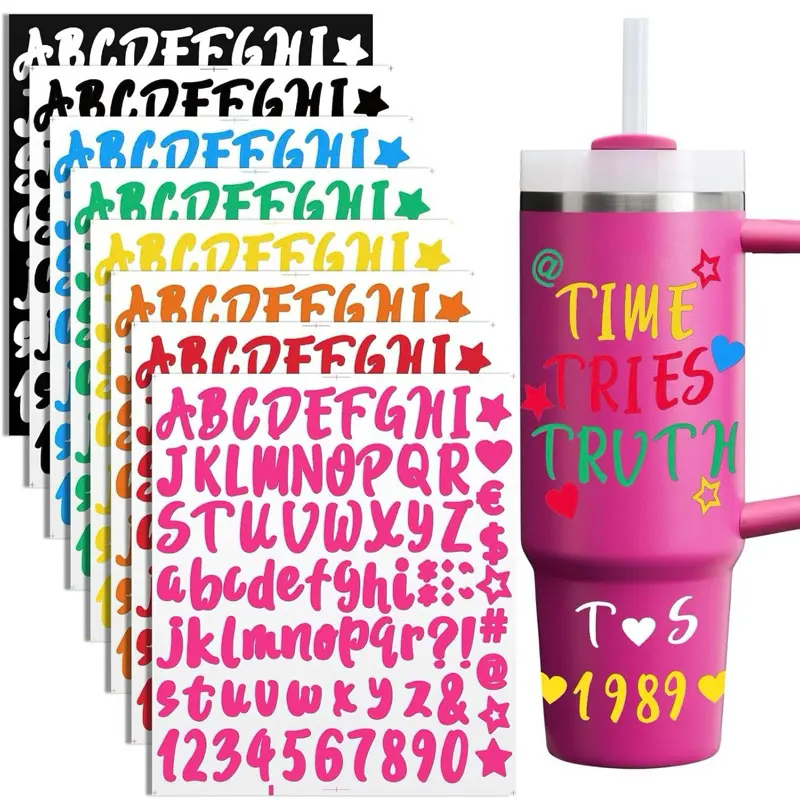 Vinyl Letter Stickers for Stanley Cups Waterproof, Alphabet Name Sticker to Persoanlize Your Cups, Self-adhesive Lettering Water Bottle Stickers