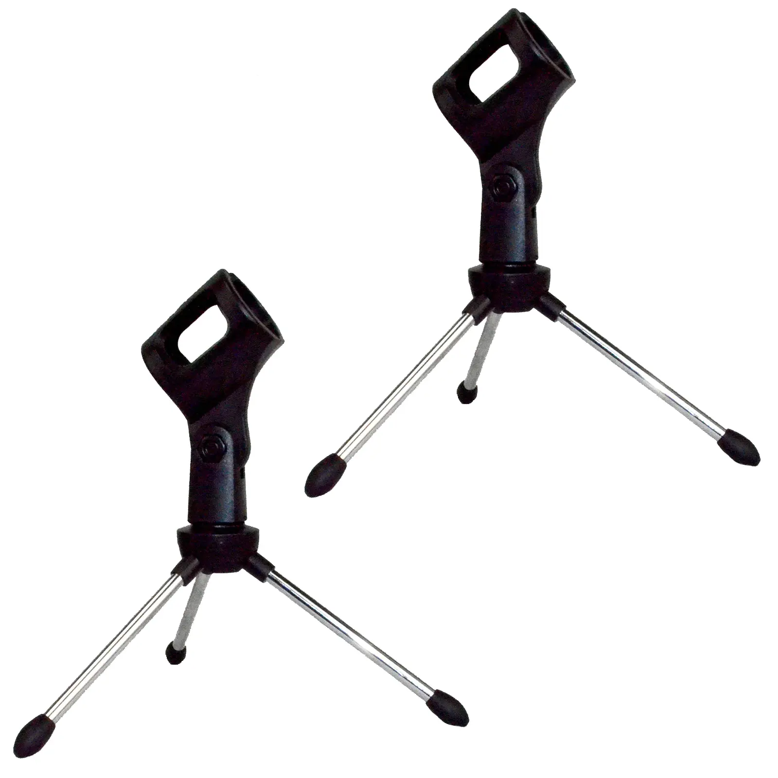 ChromaCast 2 Pack Super Lightweight Collapsible Desktop Microphone Tripod Stand with Mic Clip | Portable and Stable Mic Holder for Podcasting, Streaming, and Recording