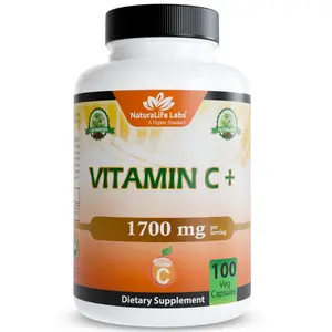 Vitamin C 1,700 MG with Vitamin D3, Zinc, Elderberry, Ginger Root - Multi System Immune Support- 100 Veggie Capsules