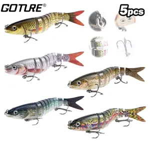Goture Bass Fishing Lures Glide Bait, Jointed Swimbaits for Bass Fishing,Slow Sinking Swimming Bait,Topwater Fishing Lures for Freshwater Saltwater,Segment Swimming Lures, Lifelike Fishing Lures Kit