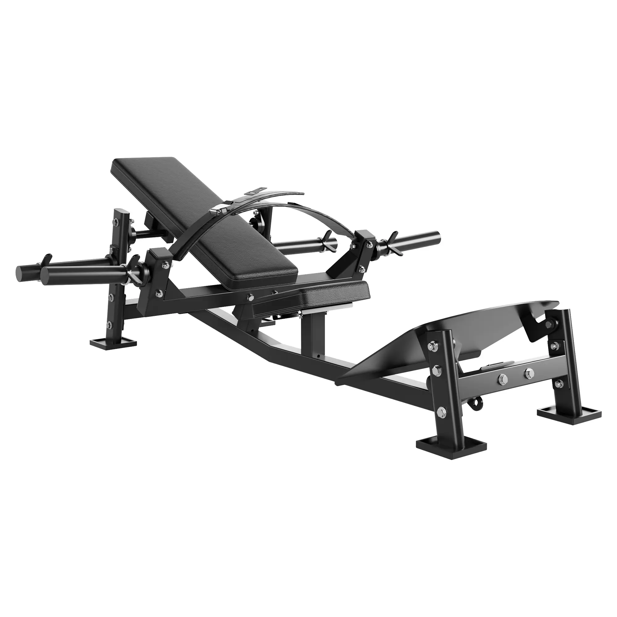 Heavy Duty Hip Thrust Machine – Adjustable Footboard Glute Bridge Trainer with Plate-Loaded Holder, 800LB Capacity, Triple-Lock Straps, Butt & Hip Muscle Strength Equipment for Home Gym