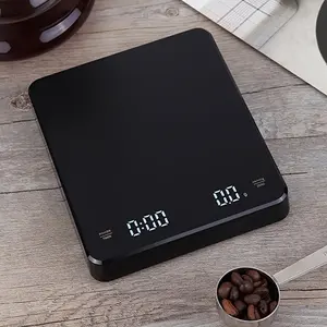 6.61LB/0.1g Multi-functional Table Scale With Timing High-precision Digital Display Electronic Scale Touch Button Coffee Scale USB Charging Baked Food Scale Bar Cold Drink Multi-purpose Measuring Scale Black