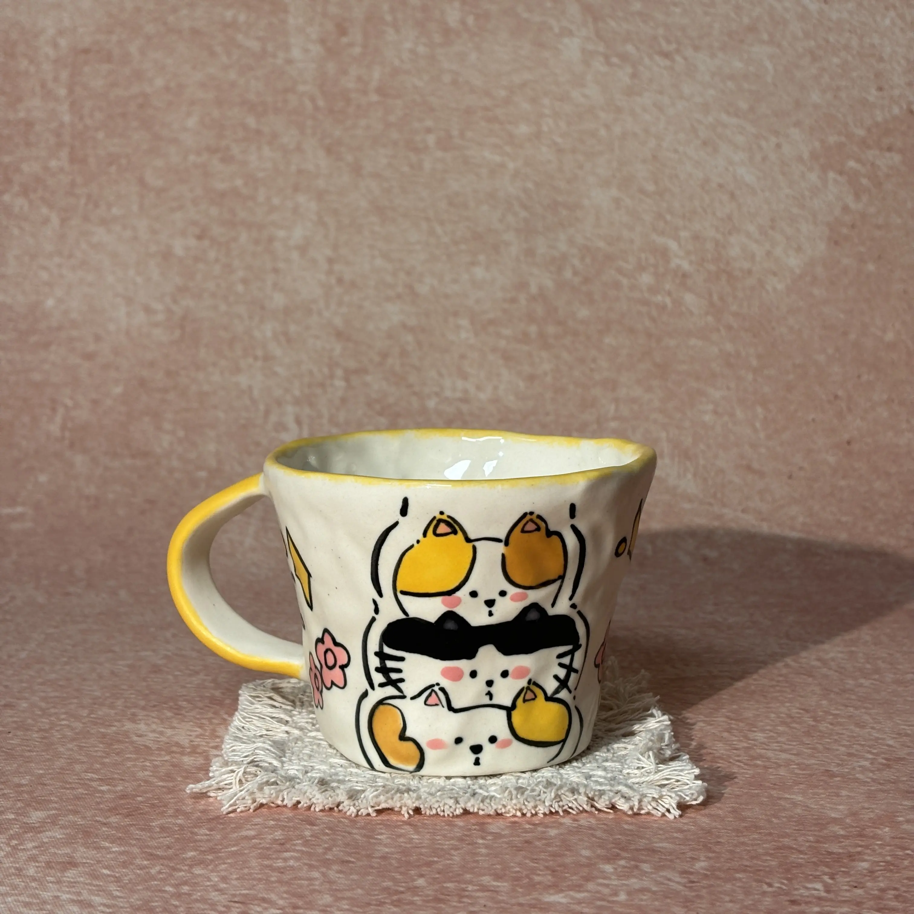 808PORCELAINKILN × Dream Garden Collection × NIKO · Curious Trio Ceramic Mug
