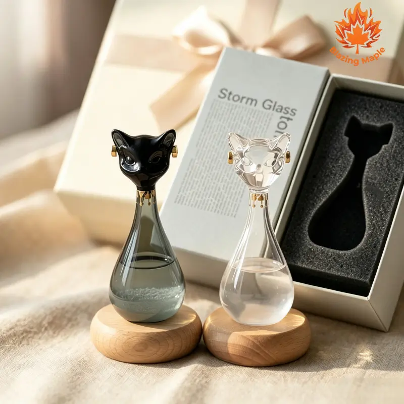 Cute Cat Storm Glass - Stylish Weather Predictor, Home Decor Gift for Party Gifting & Home Supplies Use