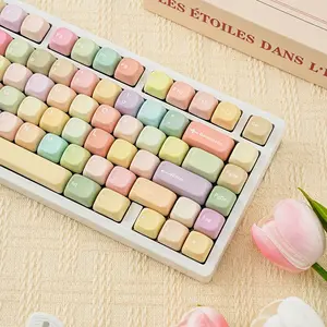 130 Key Moa Height Jelly Keycaps, 5-Sided Heat Transfer, English for Mechanical Keyboard, 7u Split Spacebar, Wooting 75