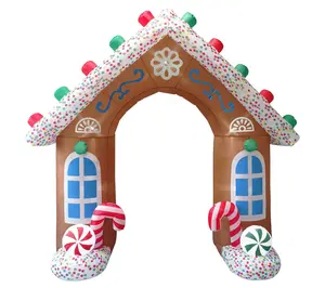 Fraser Hill Farm 8-Ft. Tall Prelit GingerbreadArch Inflatable Fraser Hill Farm 8-Ft. Tall Prelit GingerbreadArch Inflatable
