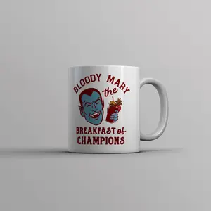 Bloody Mary The Breakfast Of Champions Mug Funny Halloween Vampire Cup - 11oz Funny Coffee Mugs Ceramic Printed Drinkware Cup