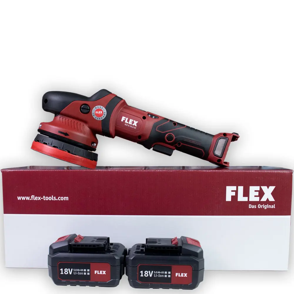 Flex XCE 8-125 18.0 Power Tool Polisher, Cordless Dual Action Portable Orbital Power Tool for Auto Detailing & Surface Buffing, Power Tools