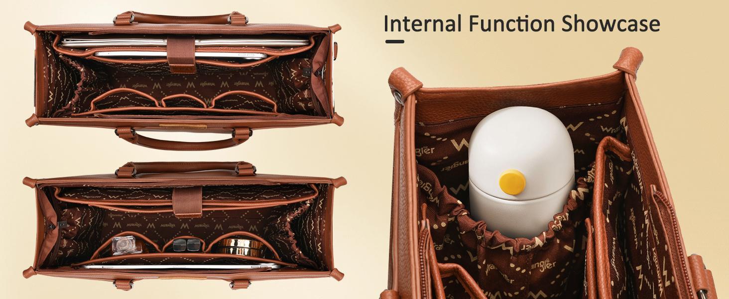 Wrangler Laptop Tote Bag for Women,15.6inch Carry All Work Laptop BagTote Bag with Water Bottle Bag Holder Nurse Bag Travel Essentials