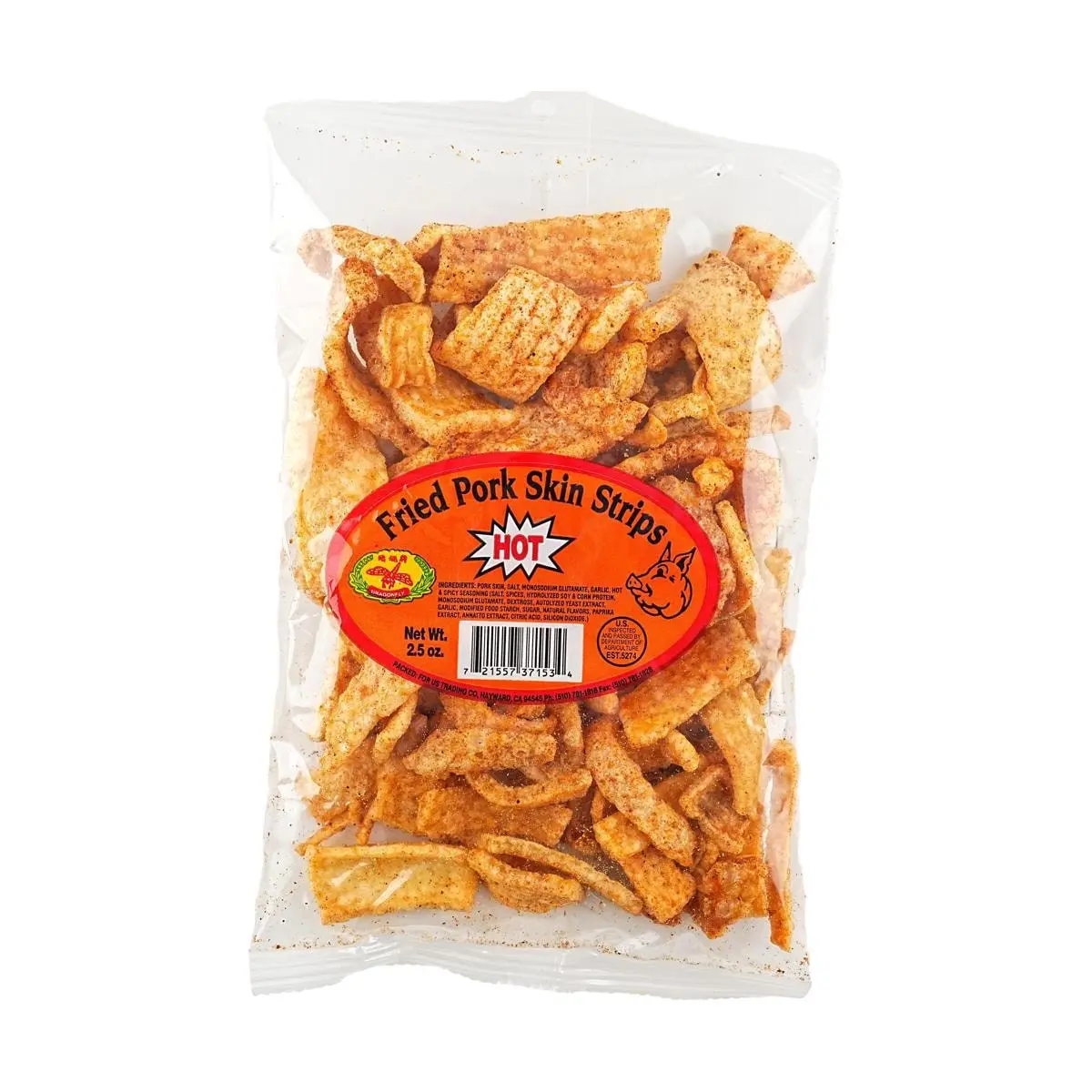 Dragonfly Brand Malaysia Spicy Fried Pork Rinds 71g - Crispy Pork Skin Snacks
