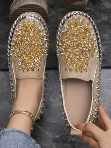 Luxury Rhinestone Rivet Mules for Women, 2026 Summer Thick Sole Platform Shoes, Height-Boosting Outdoor Sandals, Elegant Open-Toe Design