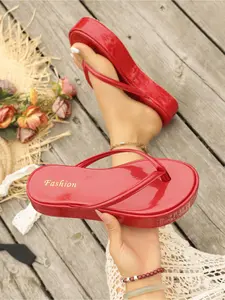 Comfortable Platform Flip Flops for Ladies  Lightweight Wedge Sandals with Non-Slip Sole, Perfect for Walking, Shopping & Summer Trips