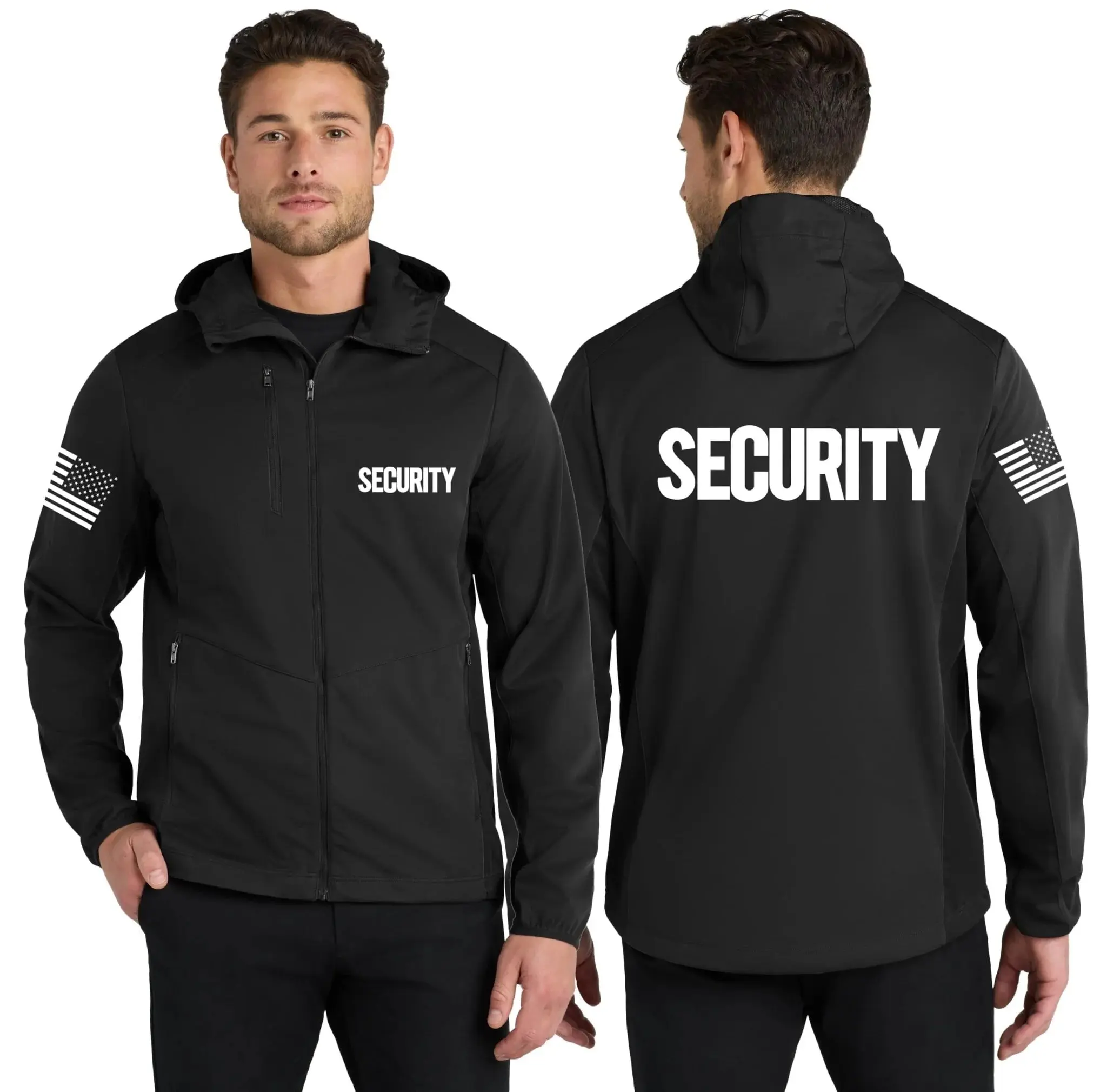 NYC Factory Men's Security Black Soft Shell Jacket