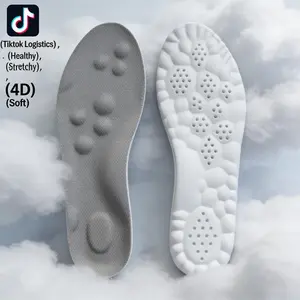 Ultra Soft 4D Cloud Massage Insoles, Comfortable Breathable Memory Foam Cushioning Insoles for Men & Women, Trim to Fit Most Shoes Footwear Bedroom Arch Active