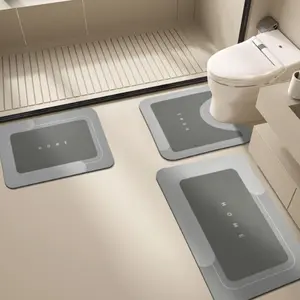 3 Piece Absorbent Bathroom Floor Mat Set, Bath Mats, Quick-Dry Non-Slip Rug with Rubber Backing, Ideal for Bathrooms, Kitchens, Showers, Sinks