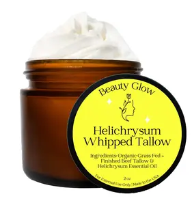 Helichrysum Gymnocephalum Whipped Beef Tallow Balm Cream for Face & Body Age Defying Hydrating, Skin Healing, Full Body Hydration, Multipurpose Balm 2 Oz