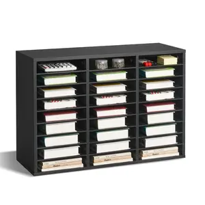 【Summervibes】VEVOR Literature Organizer,  , 27 Compartments Office Mailbox with Removable Shelves, Wooden Mailbox Sorter Particle Board Office Home Classroom Storage, File Sorter for Files, Documents, Papers, Black