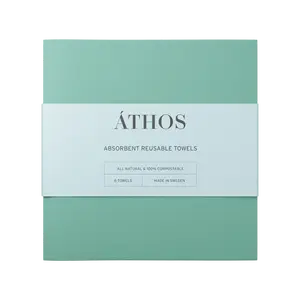 ÁTHOS Absorbent Reusable Towels 6‑Pack | Super‑Absorbent Swedish‑Style Cloths | Eco‑Friendly, Lint‑Free & Machine‑Washable