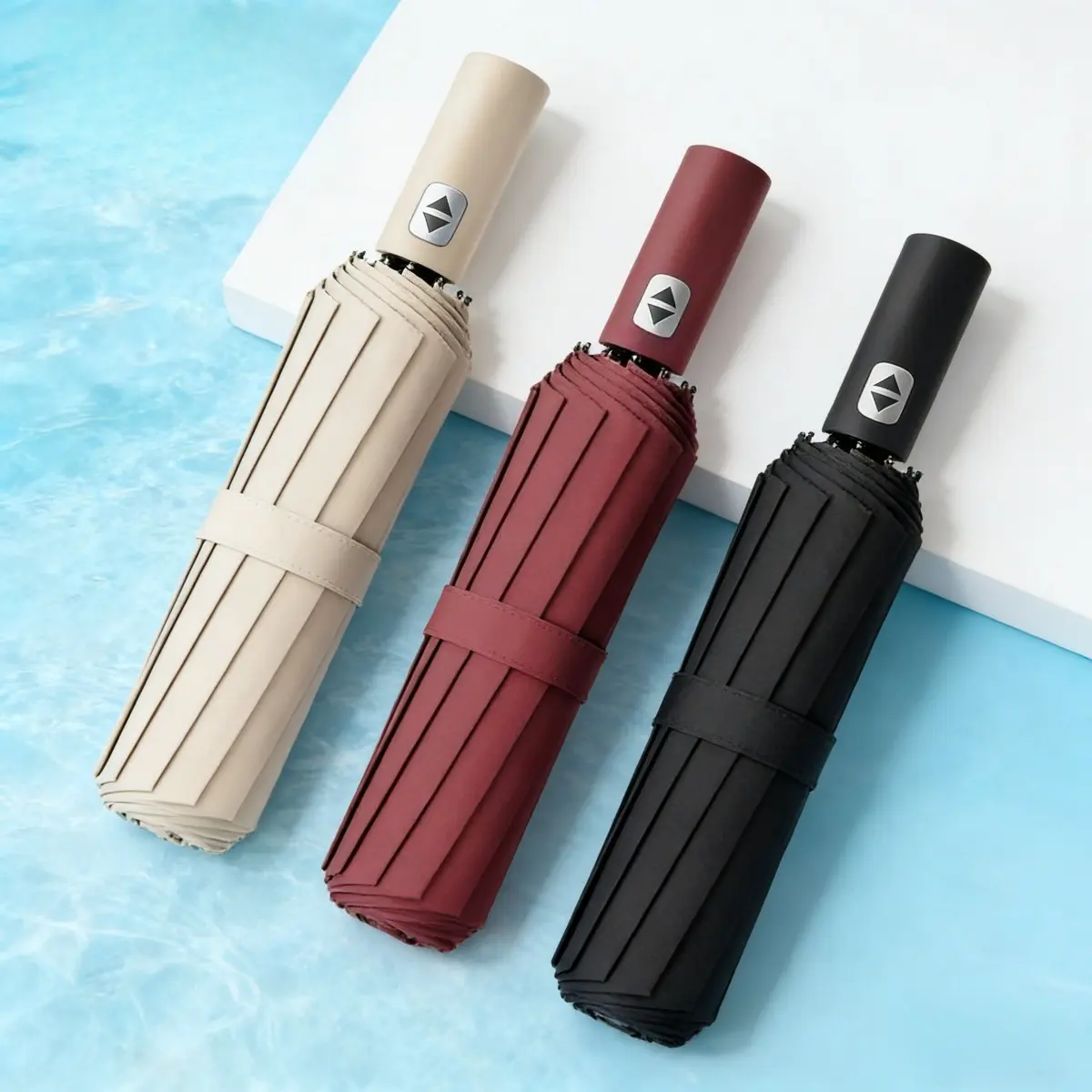 Unisex Fully Automatic Folding Umbrella (3 Colors) - Double Rib Design, 108cm Wide Canopy, Lightweight Portable, Push Button Quick Open, Wind Resistant, Outdoor Shade Solutions, Wind Resistant Umbrella