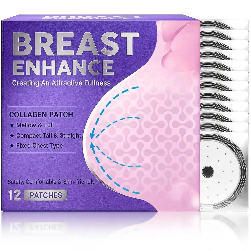 Women's Collagen Breast Lifting Firming Patches (12 Count) - Moisturizing Smoothing Skin Care Pads, Breathable Adhesive Stickers for Daily Beauty Use