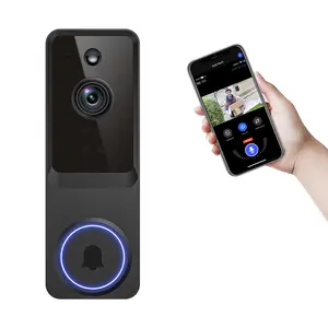 Wireless Smart Doorbell Camera With Free Chime, Wireless Video Doorbell, AI Human Detection, Instant Alert, Live Image, Two-Way Audio, 2.4G WiFi Camera, Security Outdoor Camera, Night Vision, 100% Wire-Free, Cloud Storage, Battery Powered Camera