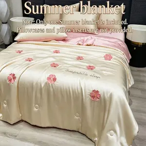 1 piece of embroidered cool air conditioning quilt, multiple colors and sizes to choose from, moisture-wicking and not stuffy sweat, machine washable without deformation, spring and summer air-conditioned room bedroom, office, station wagon