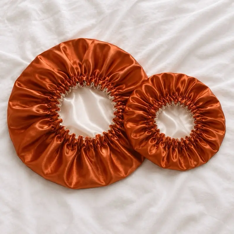 Peachy Rust Reversible Satin Bonnet