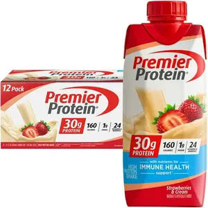 Premier Protein Shake, Strawberries & Cream, 30g Protein, 11 fl oz, 12 Ct
