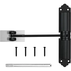 Automatic Door Closer, Zinc Alloy Safety Spring Door Closer 20-60kg Closing Door Hinge, Adjustable Door Spring Closer for Commercial & Home Use with Screws(Black)