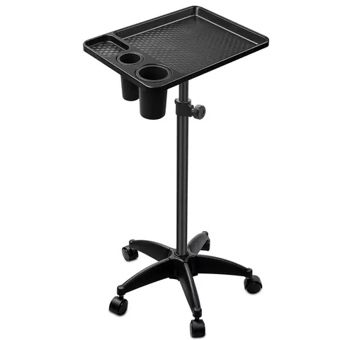 Salon Tray Cart on Wheels, Adjustable Height Service Rolling Tray, Salon Station with Hairstylist Holder,Storage Tray Accessory for Salon Spa Dental Use, Rolling Tray Cart,Tattoo Tray