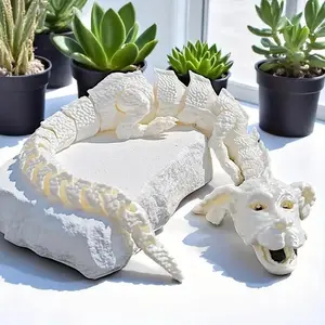 Creative 3D Printed Decorative Home Decor Dragon Figurine, Lucky Dog Dragon Model for Unique Room Decoration and Fun Gift Idea