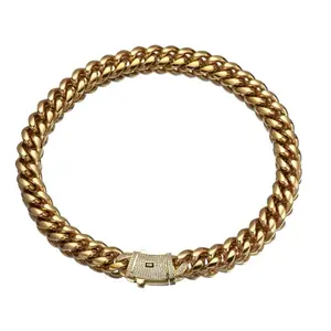 Monaco Bracelet Cuban Link with Rhinestone Clasp