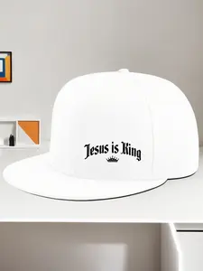 1pc Unisex Jesus Is King Print Beanie Hat, Knitted Winter Hat, Casual Fitted Knit Cap for Fall & Winter, Warm Fashionable Daily Wear Headwear