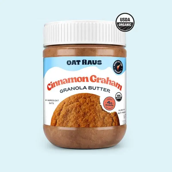 Oat Haus Organic Cinnamon Graham Granola Butter - School-Safe Spread with Top 8 Allergen Exclusions (Peanut, Tree-Nut/Almond, Gluten, GMO)