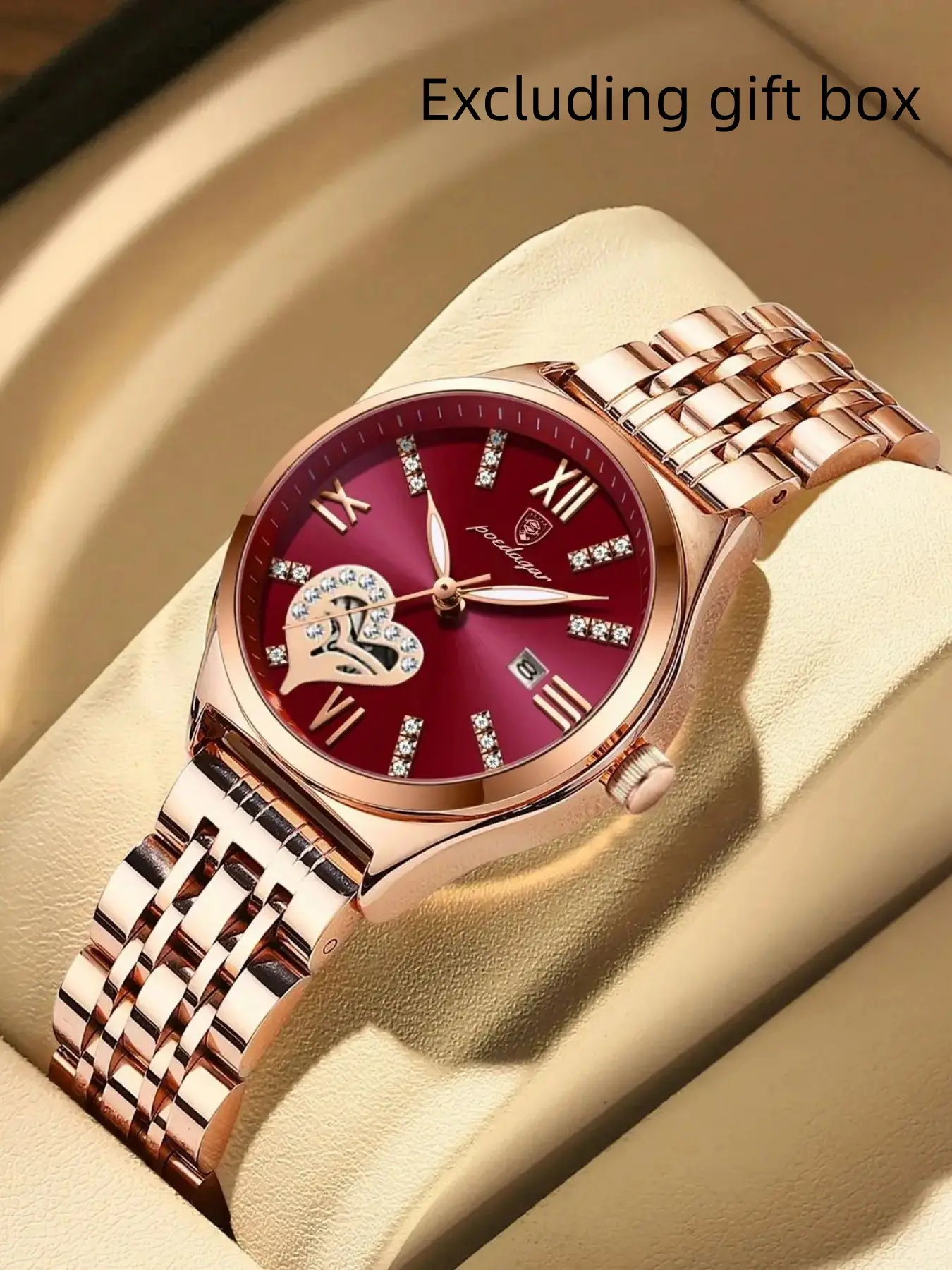Poedagar Luxury Women's Quartz Watch, Elegant Wristwatch, Waterproof Date Display, Stainless Steel Strap, Perfect Birthday Gift for Girlfriend