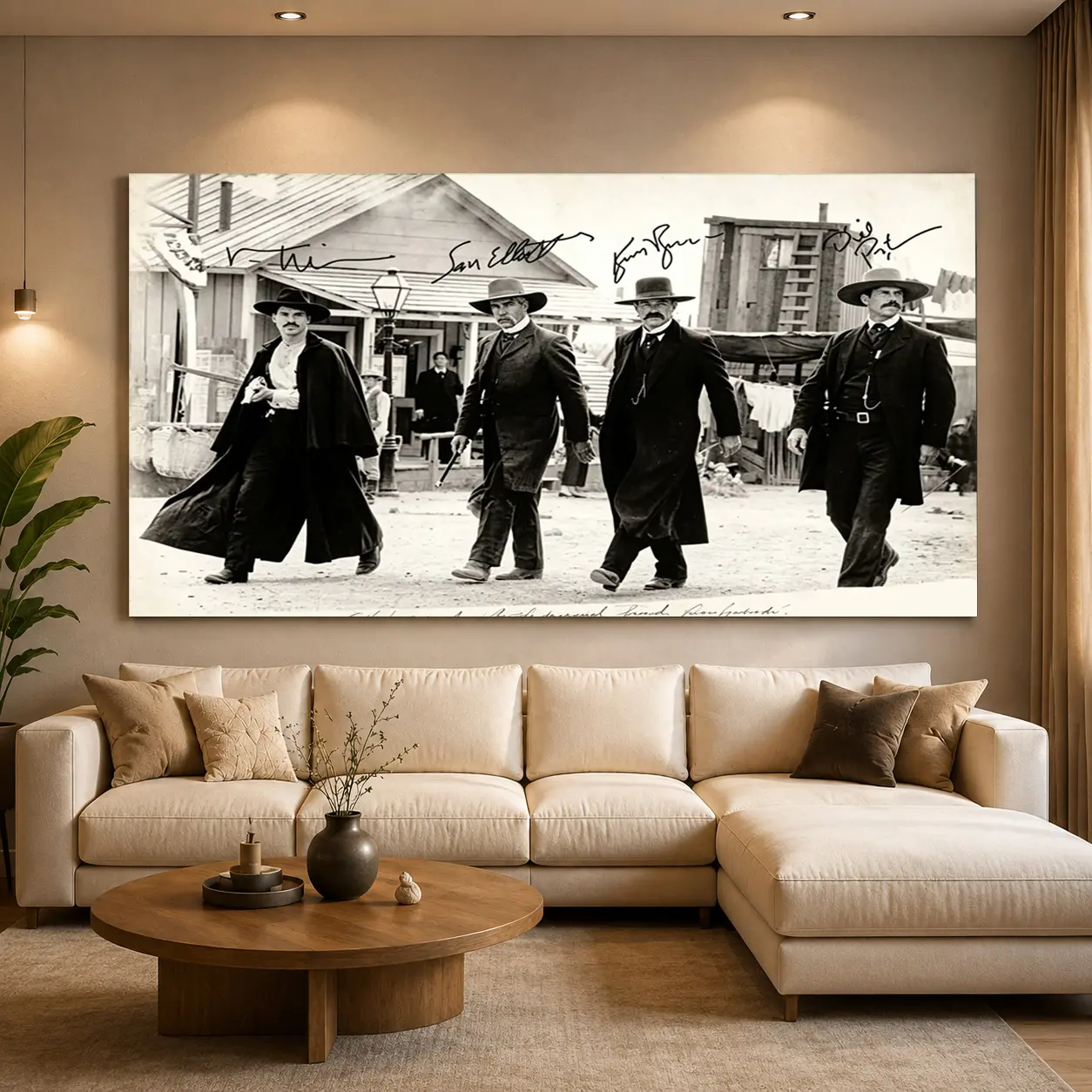Vintage Tombstone Movie Poster, Wyatt Earp, Doc Holliday & Earp Brothers Walking Scene, Classic Western Wall Art, Aesthetic Print