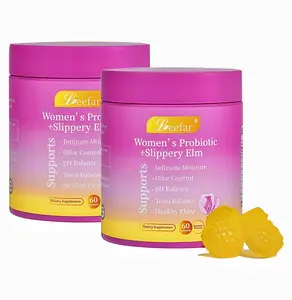 2 Pack LEEFAR Her Probiotics Gummies NV - All in One Solution with Slippery Elm and Prebiotics & Lactobacillus Probiotic Blend for Women's pH Balance and Dryness Hawaiian Pineapple Gummies Dietary Supplement