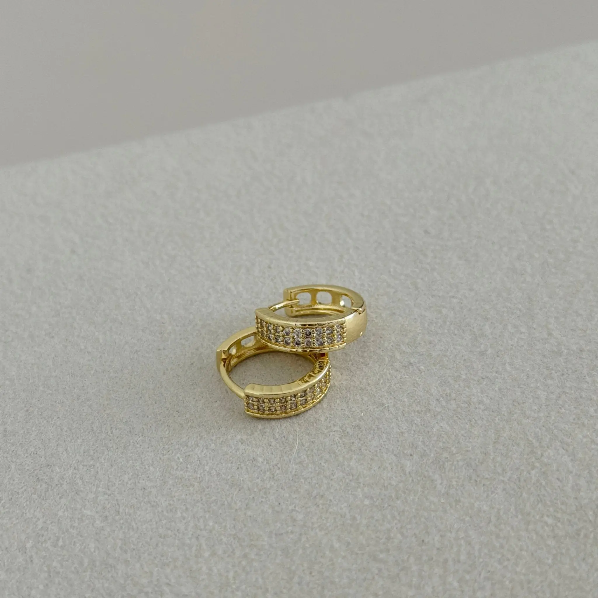 Pavé Gold Huggie Earrings