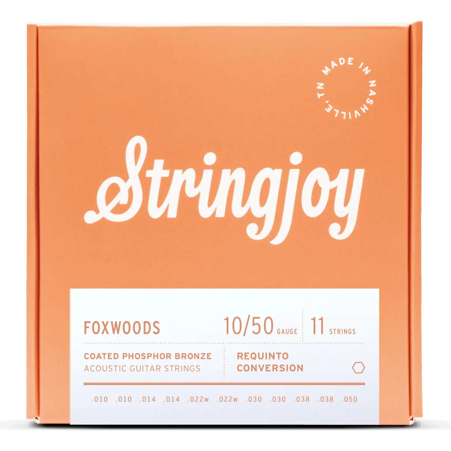 Stringjoy 10-50 11-String Requinto Conversion Foxwoods - Coated Phosphor Bronze Acoustic Guitar Strings
