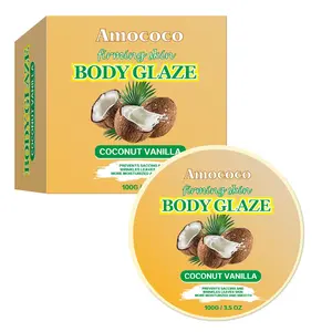 Amococo Coconut Vanilla Body Glaze | Firming Anti-Aging Moisturizer | Smooth Non-Greasy | Prevents Sagging & Wrinkles | 100g Portable Body Cream