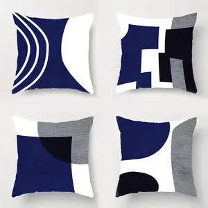 Geometric Pattern Throw Pillow Case, 4pcs/set Modern Cushion Cover without Filler, Square Pillowcase for Home Sofa Bed, Bedroom Decorative Accessories