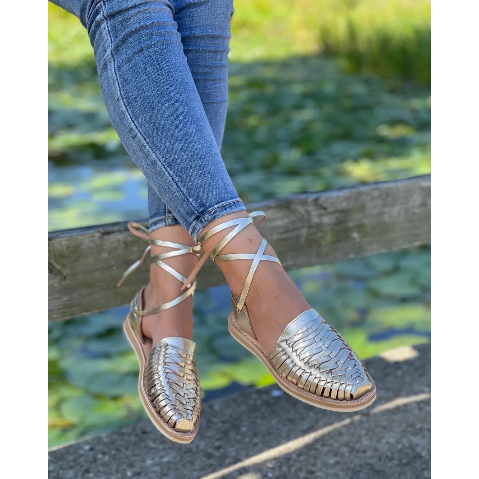 Huarache Charissa Trenzado Dorado