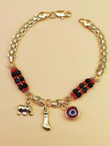 14K Gold-Plated Evil Eye Elephant Exquisite Bracelet with Pendant, Protection Jewelry for Stylish Women, Fashion Bracelets